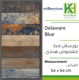 Picture of Indian matt porcelain tile 60x60 cm Delaware Blue